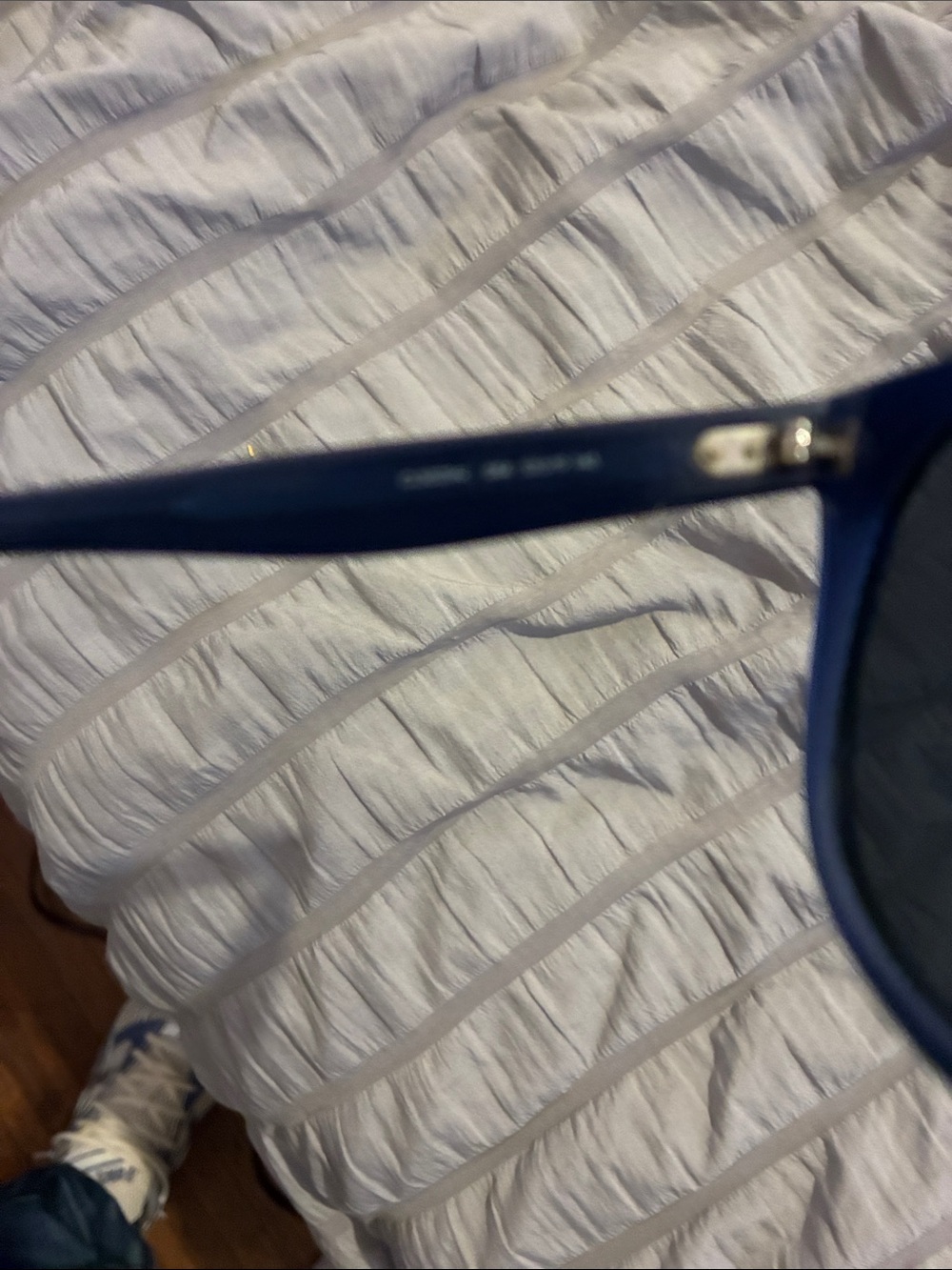 Celine Navy Blue Round Sunglasses with Gold Logo - Picture 3 of 4